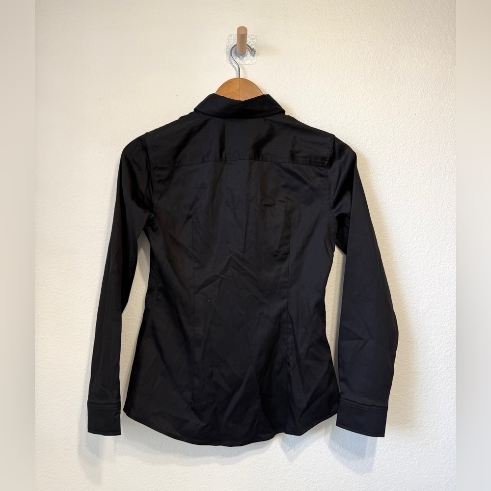 Banana Republic Non-Iron Fitted Black Button Front Shirt Size 0 NWT - Picture 6 of 6